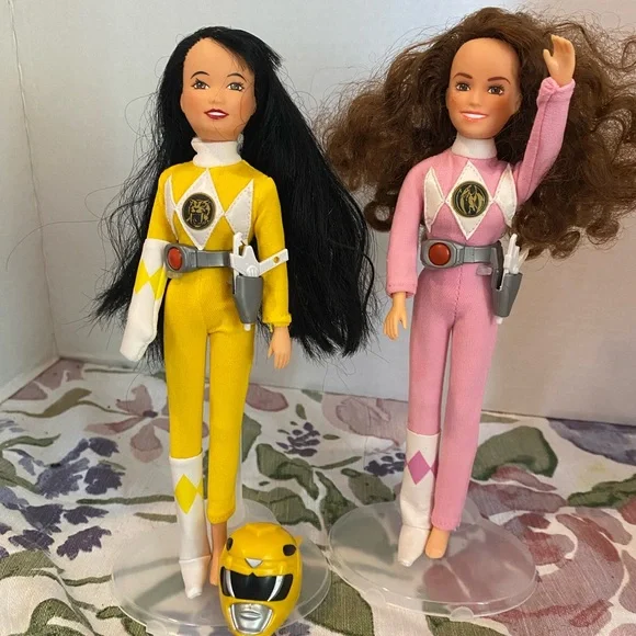 Rare vintage 1994 Power Rangers for girls dolls pink yellow Kimberly and Trini - Picture 9 of 10